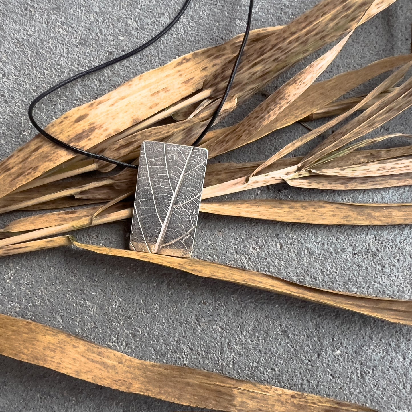 No-21. Silver Leafprint Pendant