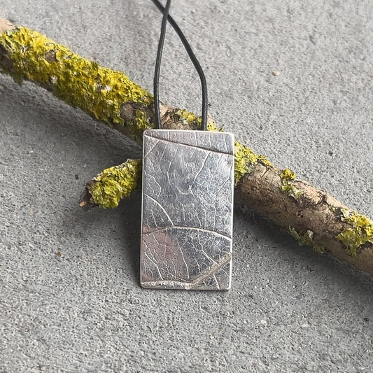 No-18. Silver Leafprint Pendant